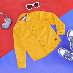 Pantaloons Junior Boys Spread Collar Long Sleeves Corduroy Cotton Casual Shirt-image-30