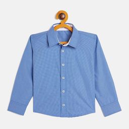 JWAAQ Boys Relaxed Micro Checks Spread Collar Cotton Casual Shirt-image-94