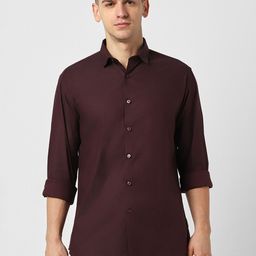 V Dot Slim Fit Casual Pure Cotton Shirt-image-71