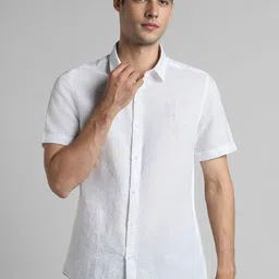 SIMON CARTER LONDON Slim Fit Spread Collar Short Sleeves Casual Shirt-image-96