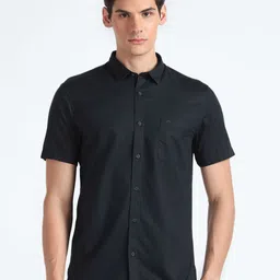 Flying Machine Spread Collar Slim Fit Cotton Casual Shirt-image-40