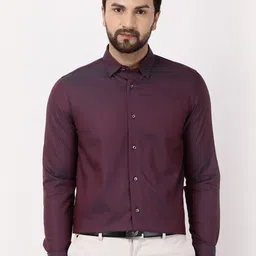 Blackberrys Men Maroon India Slim Fit Opaque Formal Shirt-image-59