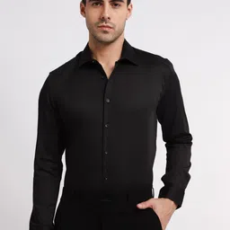 Banana Club Classic Slim Fit Spread Collar Satin Formal Shirt-image-47