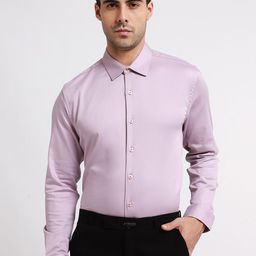 Banana Club Classic Slim Fit Spread Collar Satin Formal Shirt-image-77