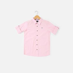 Allen Solly Junior Boys Spread Collar Roll-Up Sleeves Cotton Slim Fit Shirt-image-34
