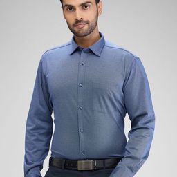 Park Avenue Men Opaque Textured Slim Fit Spread Collar Formal Shirt-image-55