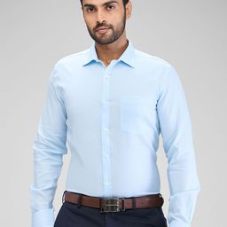 Park Avenue Men Slim Fit Opaque Textured Spread Collar Formal Shirt-image-84