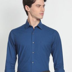 Arrow Self Design Cutaway Collar Pure Cotton Slim Fit Formal Shirt-picture-0