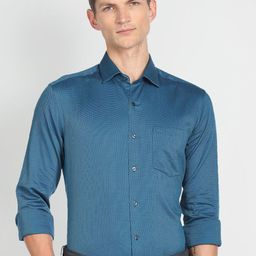 Arrow Slim Fit Spread Collar Self Designed Cotton Formal Shirt-image-42