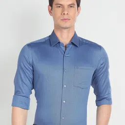 Arrow Textured Self Design Slim Fit Pure Cotton Formal Shirt-picture-34