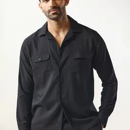 MR BUTTON Men Solid Cuban Collar Casual Shirt-image-98