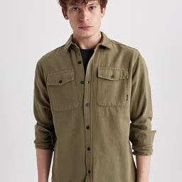 DeFacto Opaque Casual Cotton Shirt-image-23