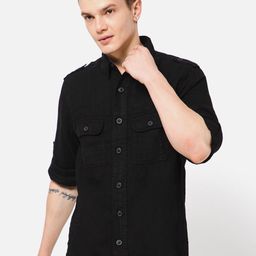 PUNK Twill Weave Cotton Casual Shirt-image-74