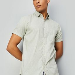 max Spread Collar Cotton Opaque Casual Shirt-image-39