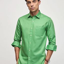 Red Flame Cotton Linen Spread Collar Shirt-image-96