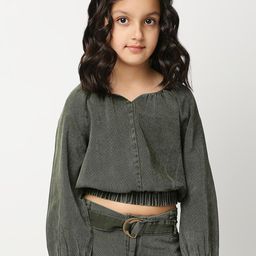Pepe Jeans Girls Raglan Sleeves Twill Pure Cotton Blouson Top-image-89