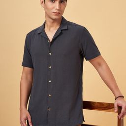 7 Alt by Pantaloons Men Cuban collar Solid Casual Shirt-picture-42