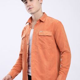 Beyoung Men Spread Collar Solid Relaxed Fit Casual Shirt-image-97