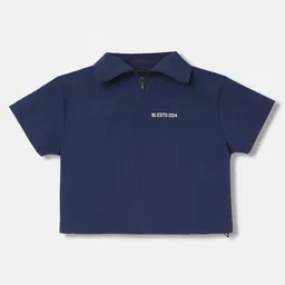 Blue Giraffe Boys Boxy Short Sleeves Casual Shirt-image-89