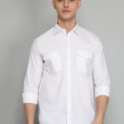 TRYBUY.IN Original Spread Collar Long Sleeves Cotton Linen Casual Shirt-picture-4