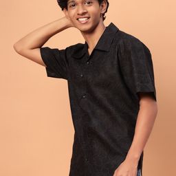 TeenTrums Boys Floral Printed Oversized Cotton Casual Shirt-image-77
