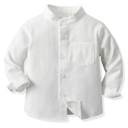 StyleCast x Revolte Unisex Kids Solid Band Collar Casual Shirt-73