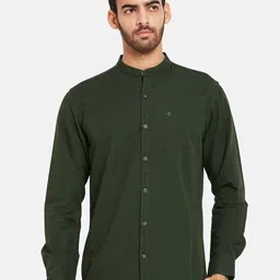 METTLE Band Collar Cotton Casual Shirt-image-35
