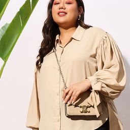 SASSAFRAS Curve Plus Size Oversized Casual Shirt-33