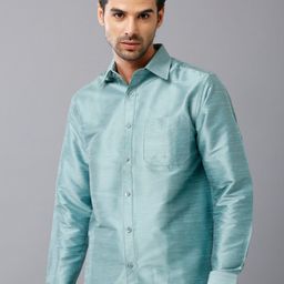 Khoday Williams Spread Collar Classic Opaque Formal Poly Silk Shirt-image-69
