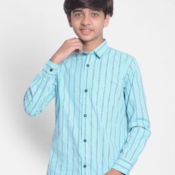 Crimsoune Club Boys Striped Classic Slim Fit Cotton Casual Shirt-picture-39