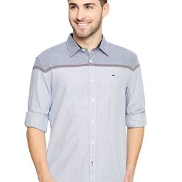 Basics Slim Fit Striped Cotton Casual Shirt-picture-3