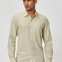 Mufti Slim Fit Striped Pure Cotton Casual Shirt-image-70
