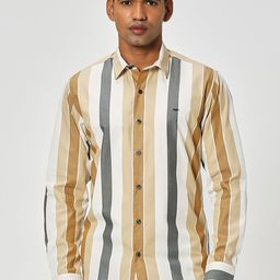 Mufti Slim Fit Striped Pure Cotton Casual Shirt-image-26