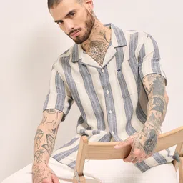 THE BEAR HOUSE Men Multi Stripes Opaque Striped Casual Shirt-image-68