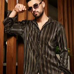 Campus Sutra Men Classic Opaque Striped Casual Shirt-picture-35