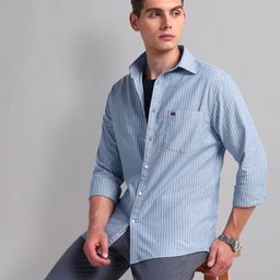 AD By Arvind Men Slim Fit Opaque Striped Casual Shirt-picture-31
