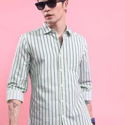 KETCH Slim Fit Striped Casual Shirt-image-21