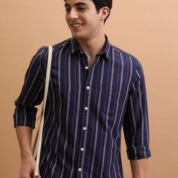 Highlander Men Reg Collar Full Sleeve Striped Shirt-image-18