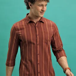 Highlander Men Regular Collar Full Sleeve Stripe Shirt-image-41