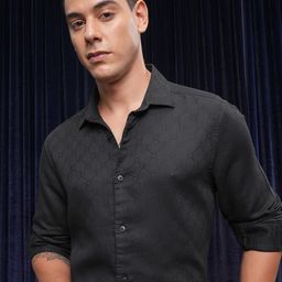 LOCOMOTIVE Luxe Men Jacquard Textured Occasion Shirt-image-30