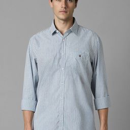 Louis Philippe Sport Men Striped Pure Cotton Slim Fit Casual Shirt-picture-43