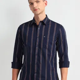 Arrow Sport Men Slim Fit Opaque Striped Casual Shirt-picture-20