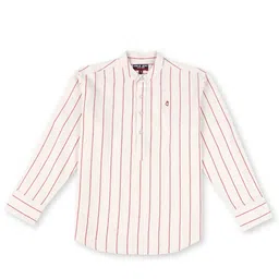 Gini and Jony Boys Striped Mandarin Collar Long Sleeves Casual Cotton Shirt-image-92