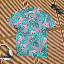 The Lion and The Fish Boys Comfort Printed Cuban Collar Casual Shirt-image-68