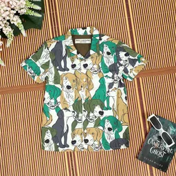 The Lion and The Fish Boys Comfort Printed Cuban Collar Casual Shirt-picture-26