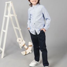 One Friday Kids Boys Pure Cotton Micro Print Full Sleeves Shirt-image-59