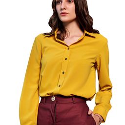 NEOFAA Women Mustard Casual Shirt-image-41