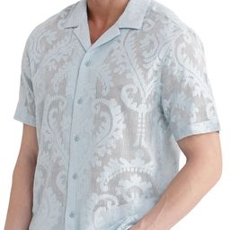 RARE RABBIT Men Comfort Relaxed Fit Cuban Collar Textured Cotton Casual Shirt-image-94