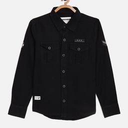 Octave Boys Navy Blue Cotton Casual Shirt-image-78