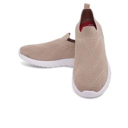 TPENT Women Beige Woven Design Slip-On Sneakers-50